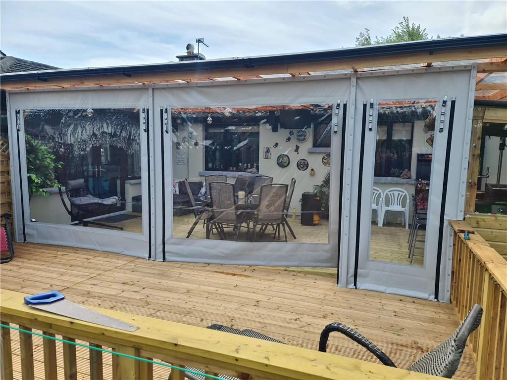 Gazebo Side Panels in Light Grey PVC and Clear Pvc Gallery Image