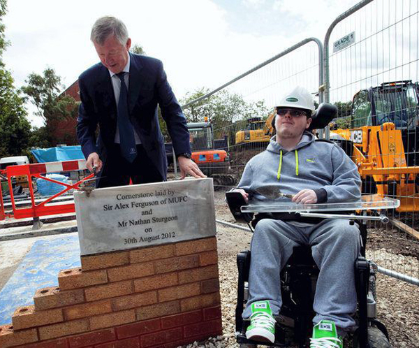 Sir Alex Ferguson himself laying the cornerstone Gallery Image