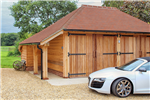 Oak barn style garage in Hampshire. Gallery Thumbnail