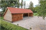 3 bay barn garage made from oak timber. Gallery Thumbnail