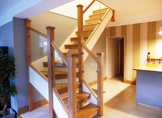 Sapele and softwood open tread staircase Gallery Image