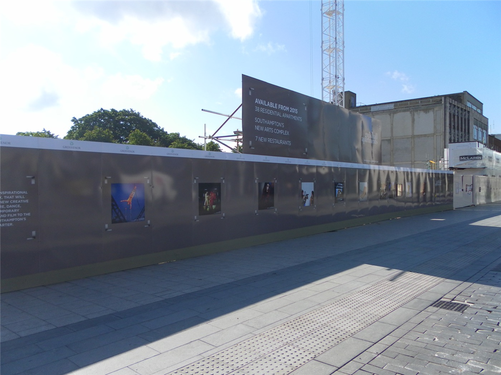 new build Grosvernor Southampton Construction hoarding graphics for development and building companies Gallery Image
