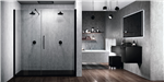 Young G+F Inline Shower Door - Black - Rise & Fall Hinge Gallery Thumbnail