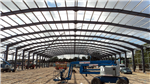 Large span portal frame steelwork for a recycling building. Colchester Skip Hire, Essex. Gallery Thumbnail