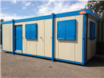 New 24' x 12' plastisol steel office unit with steel security shutters and door. Gallery Thumbnail