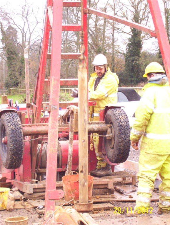 Borehole construction using cable-tool percussion drilling rig, as preferred by the Environment Agency Gallery Image