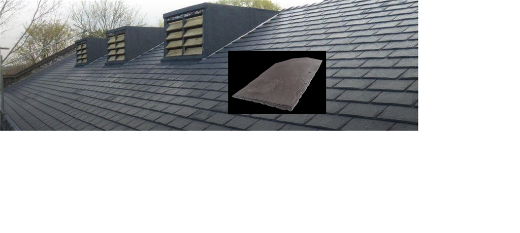 Self-bonding, Roof Slate/Shingle.
100% recycled plastic roofing slate -
a state of the art formulation which provides a strong, 
pliable and attractive roofing option Gallery Image