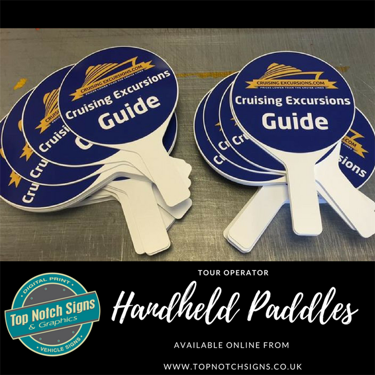 Handheld paddles. University open days. Tour operators. Judges paddles. Double sided Gallery Image