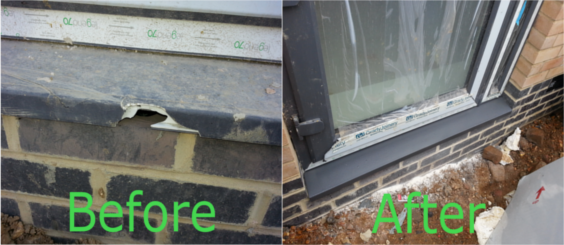 Door Sill Hard Surface Repair - Before and After Gallery Image