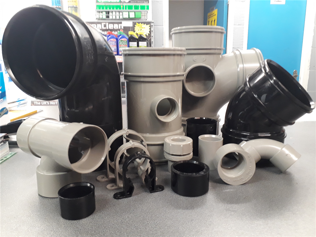 Waste pipe & fittings range from 32mm to 110mm also in underground (Brown - 110mm only). We stock these items in Grey, Black & White. These are also availible in PolyPipe brand.  Gallery Image
