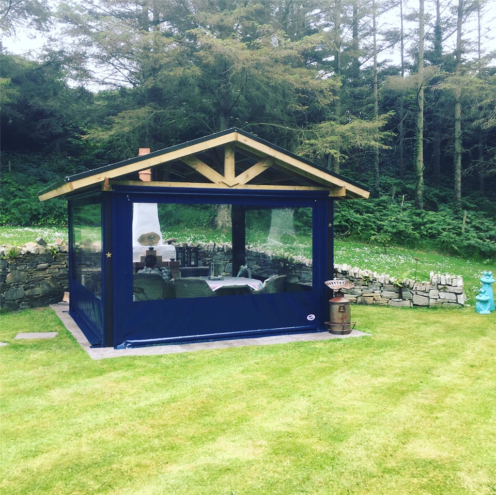 Gazebo Side Panel in Navy PVC and Clear Pvc Gallery Image