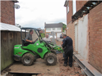 Lifting steel girder into house wall Gallery Thumbnail