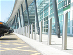 ZEN451 Zenith Sloped satin polished stainless steel bollards Gallery Thumbnail