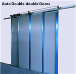 These double bi-parting laser safe doors have double leaf doors on either side. Gallery Thumbnail