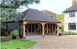 Open oak framed car port building. Gallery Thumbnail