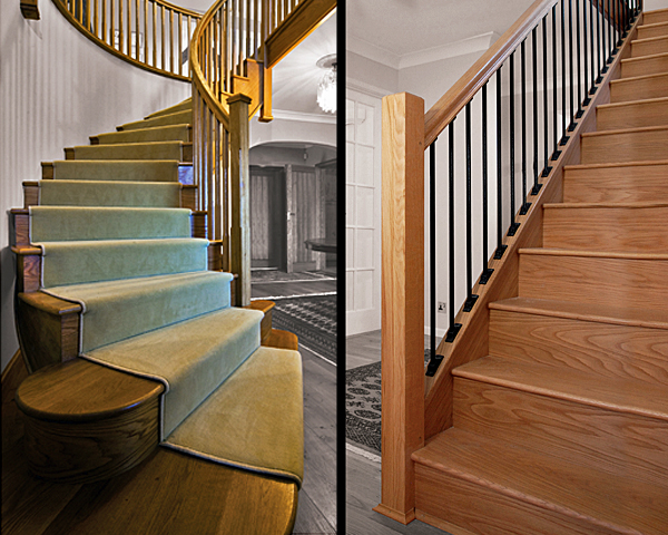 Curved and straight oak staircases by Pear Stairs Gallery Image