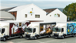 Pear Stairs' distinctive delivery vehicles outside the factory in Welshpool Gallery Thumbnail