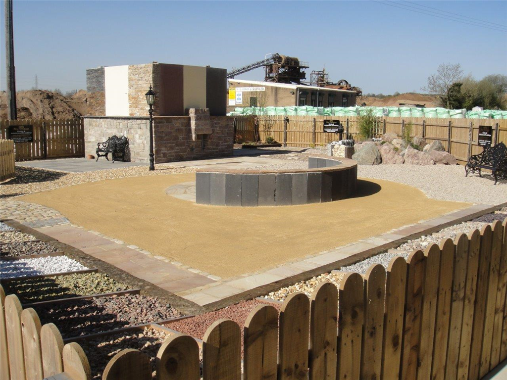 Outdoor Display area at Irwins Quality Aggregates showing our range of landscaping gravels Gallery Image