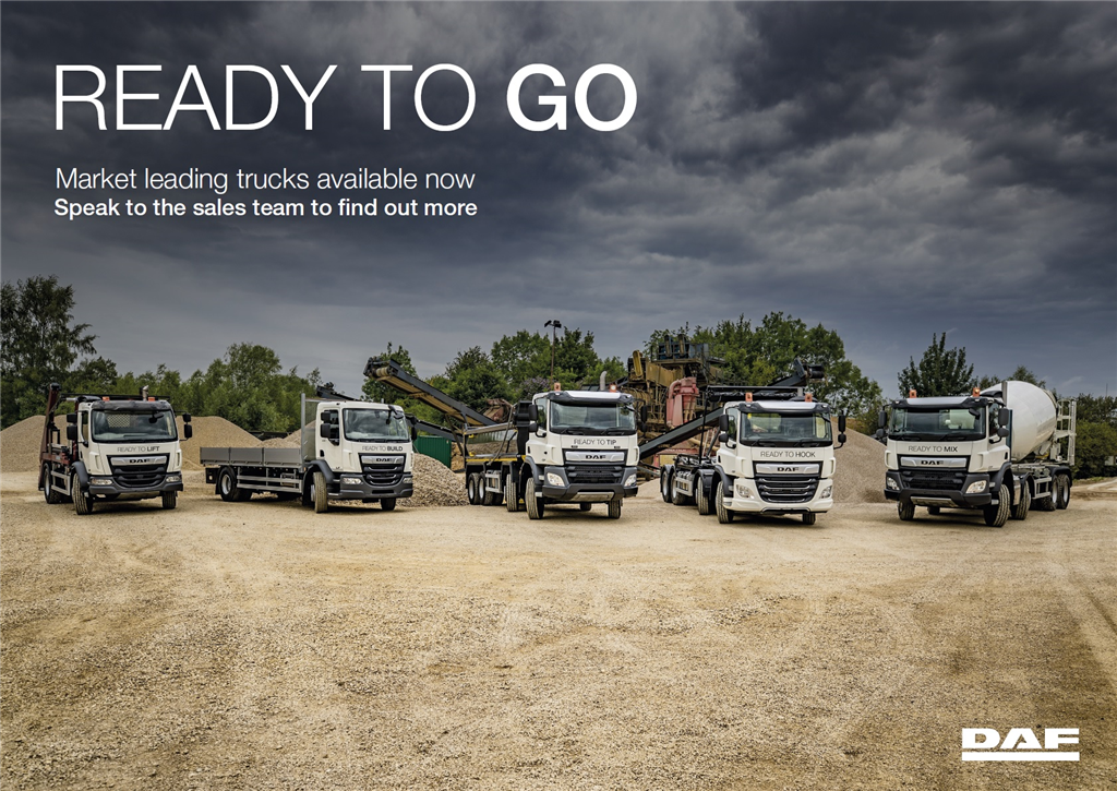 DAF Trucks - Ready to Go.

Market leading trucks available now. Gallery Image
