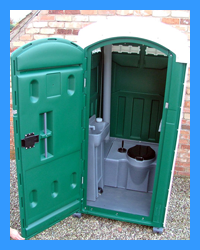 single portable toilet on building site Gallery Image
