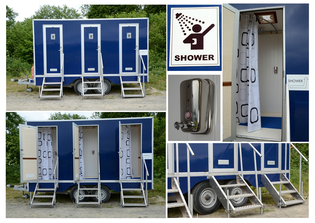 LPG shower units available for to hire all types of events Gallery Image