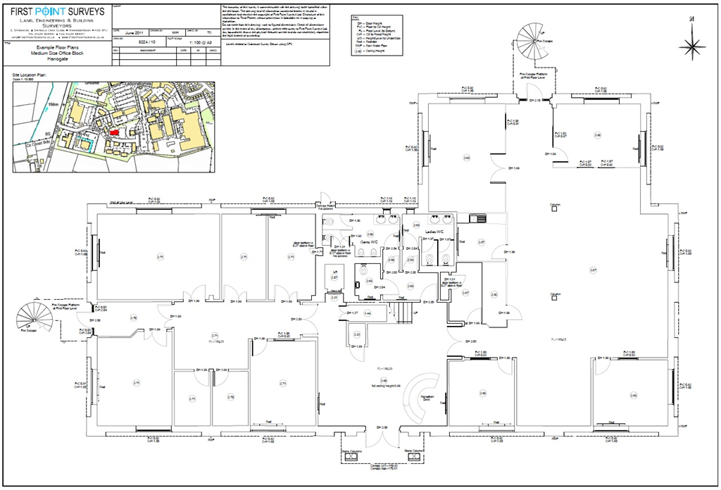 Measured building survey floor plans Office Block Gallery Image