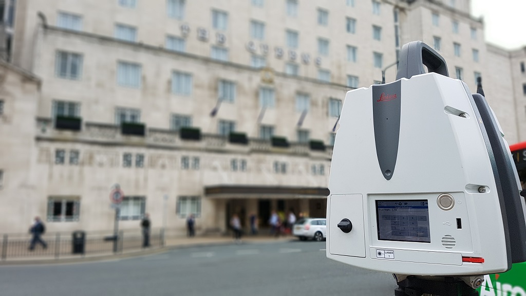 Elevation survey of the Queens Hotel in Leeds using a Leica P40 laser scanner Gallery Image