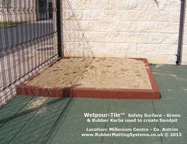 rubber kerb - rubber matting systems - used to build sand box Gallery Image