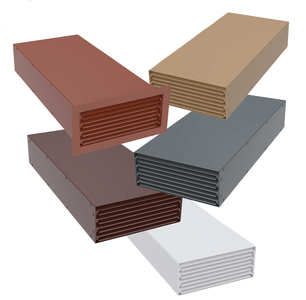 Fire Rated Air Bricks - non-combustible, 3 sizes in 500mm or 100mm lengths, bezelled or non-bezelled, 5 colours, corrosion resistant Gallery Image