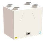 Maxi - MVHR with summer bypass and frost-stat for continuous ventilation for up to 8 wet rooms.  Up to 163 litre/sec at 50Pa with sfp from 0.43 W/l/s Gallery Thumbnail