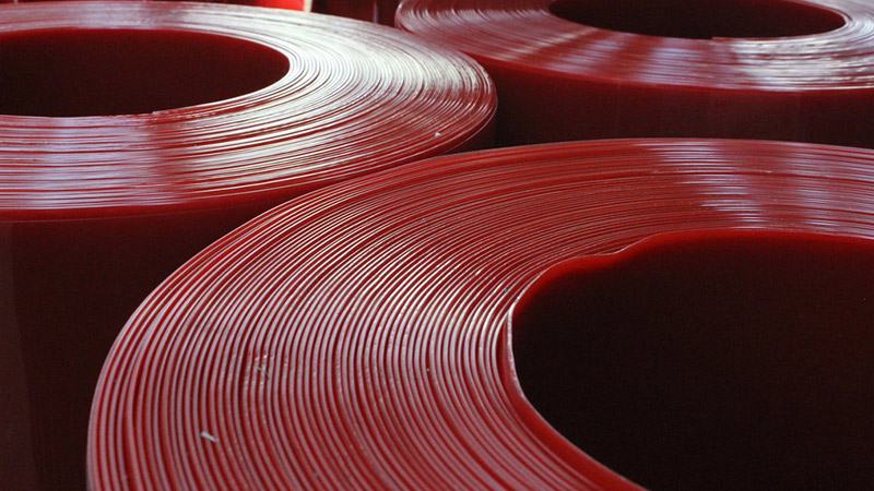Red welding grade PVC rolls Gallery Image
