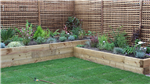 2016 Full Garden landscaping in Felpham heavy duty screening trellis, timber raised borders planted with paving and new lawn Gallery Thumbnail
