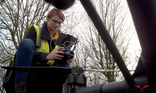 Crew at work calibrating the drone Gallery Image