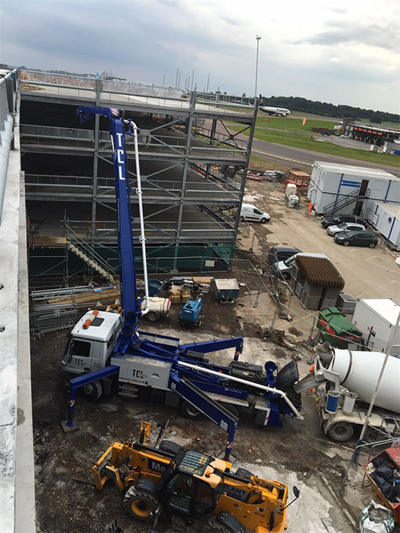 36 meter Concrete Pump Truck with Operator available for hire in and around the Midlands area. Gallery Image