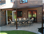 Brown aluminium patio cover Gallery Thumbnail