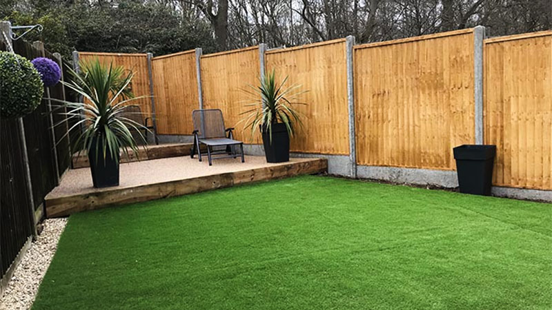 Artificial Grass Garden with Resin Bound Terrace Gallery Image