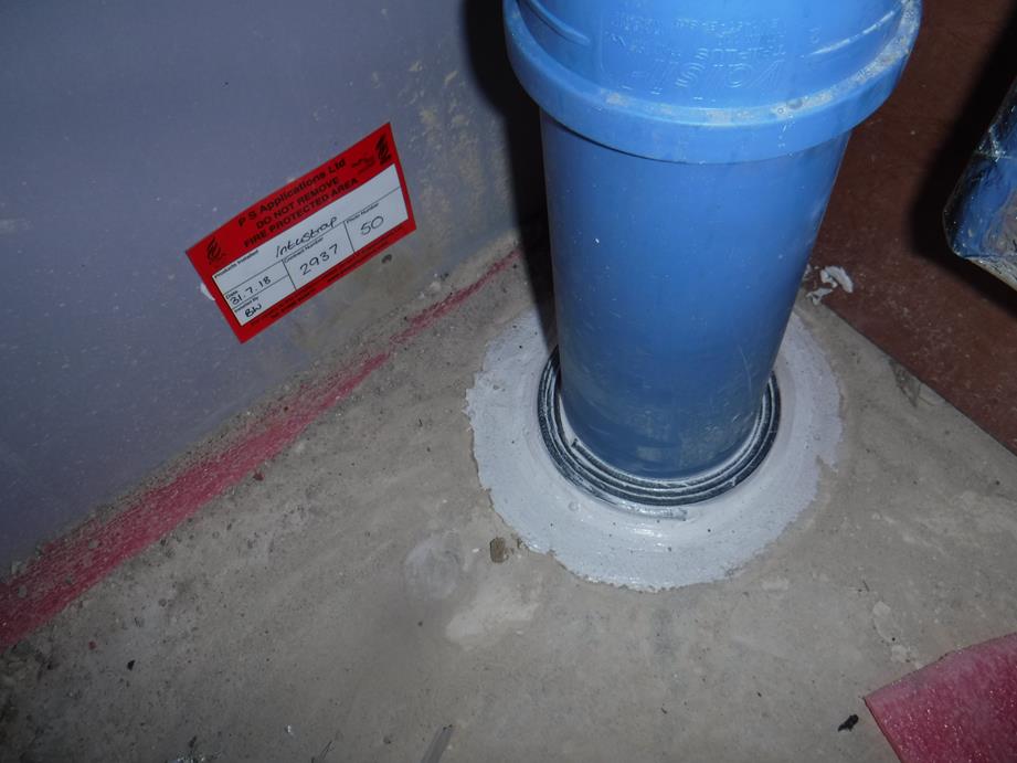 Firetherm Intustap around combustible pipe in floor Gallery Image