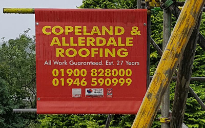 Tough, reinforced scaffold banners printed both sides Gallery Image