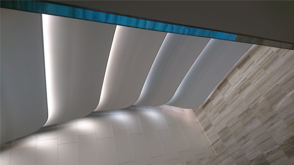 GRG ceiling/lighting for indoor pool. Gallery Image