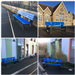 Kingston Buddy Bench in all blue with bespoke engravings. Gallery Thumbnail