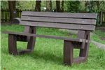Kingston Recycled Plastic Bench in brown. Gallery Thumbnail