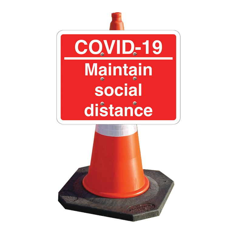 Temporary Cone Mounted Road Sign (cone not included - please purchase separately)  Gallery Image