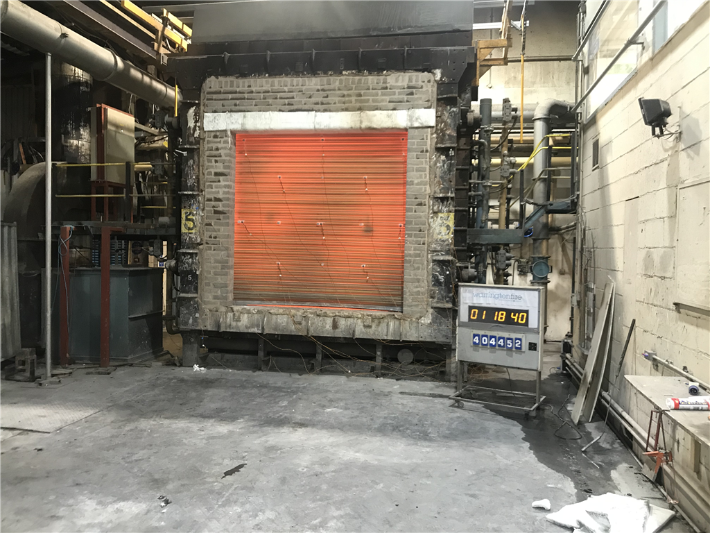 Fire shutter tested to a masonry structure on 8th February 2019. 

E60, E120 and E240 hour integrity ratings can be achieved.  Gallery Image