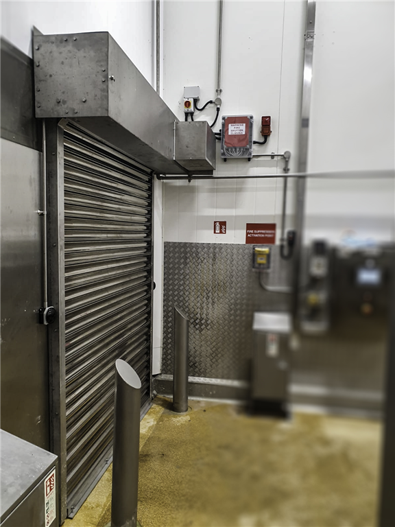 120 minute stainless steel fire shutter fitted by our customer inside McDonald's food factory!

Our fire shutters are fully certified to the latest standard (BS EN 16034:2004) set by UK Government legislation and are CE marked (BS EN 13241-1:2003). Gallery Image