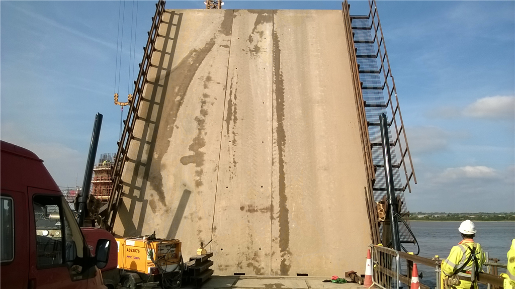 Mersey Link enabling works, access bridge across the Mersey River. Lift span weighs 170 Tons and is 9M Wide x 14M Long. Gallery Image