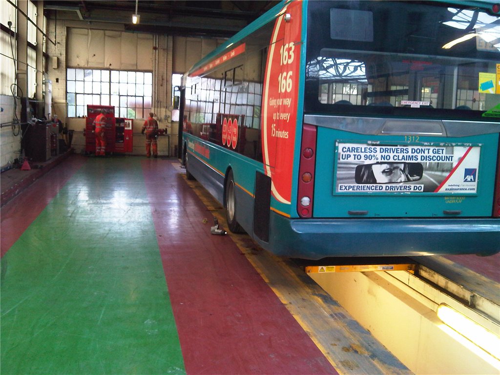Epoxy coatings used in a bus garage. Gallery Image