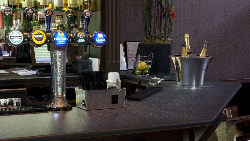 Zimbabwe black granite bar top in hotel bar Gallery Image