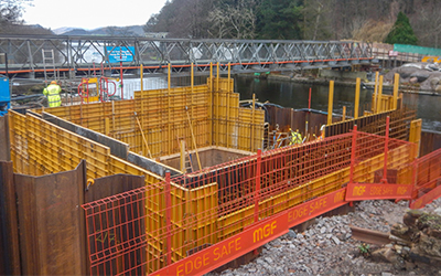 Pooley Bridge, England. 
Betts Construction formed the abutments within the cofferdams using the EFCO HAND-E-FORM system. Gallery Image