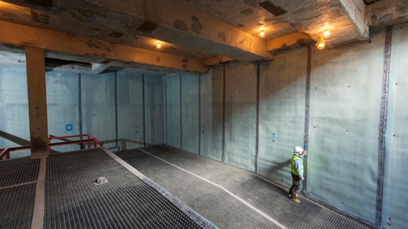 Waterproofing a Notting Hill basement using Platon cavity drain membranes supplied by Triton Systems Gallery Image