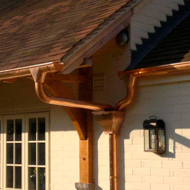 Copper Large Half Round Guttering. Gallery Image
